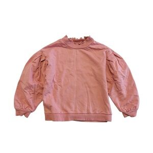 Pink Balloon Sleeve Oversized Sweatshirt